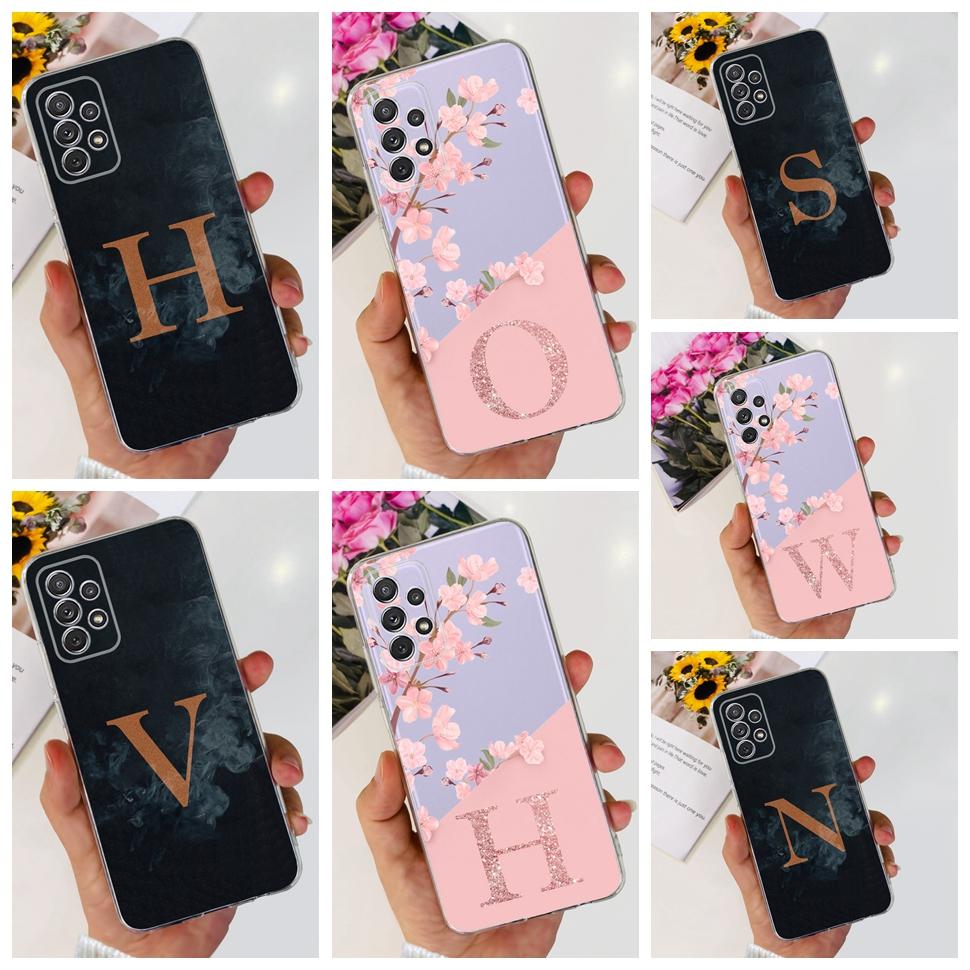 For Samsung Galaxy A52 Case Cute Couple Letter Cover Shockproof Phone Case For Samsung A52 A52s GalaxyA52s Back Cover 6.5" Shell
