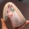 Girls Princess Dress Shoes Fine Embroidery Hanfu Dance Shoes Tang Retro Handmade Children Cloth Shoes Antiskid Baby Moccasin