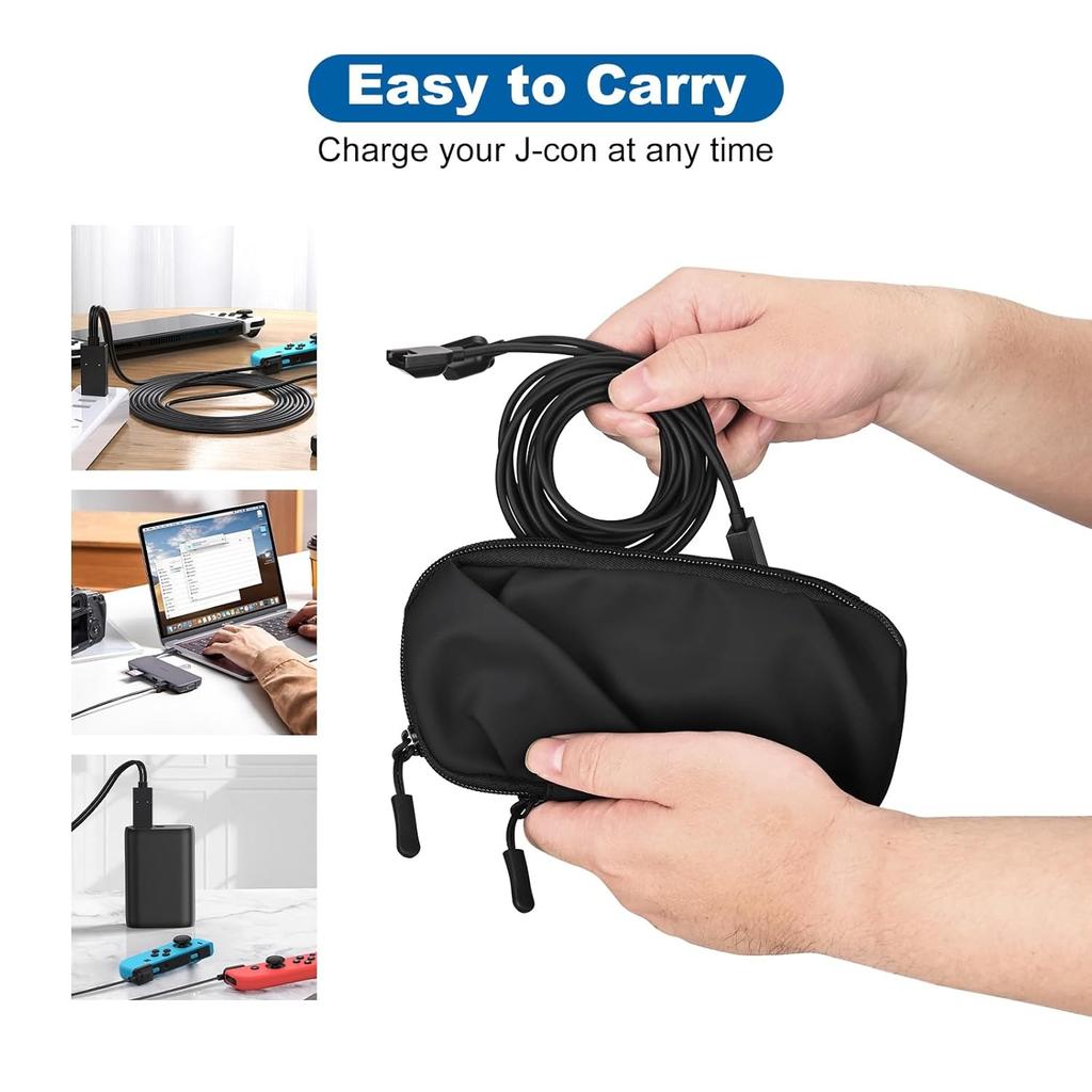 Tragbares Joy-con USB-Ladekabel Kurz für Nintendo Switch Controller mit LED-Anzeige Ersetzt Joy-con Ladestation, Reise-Ladekabel