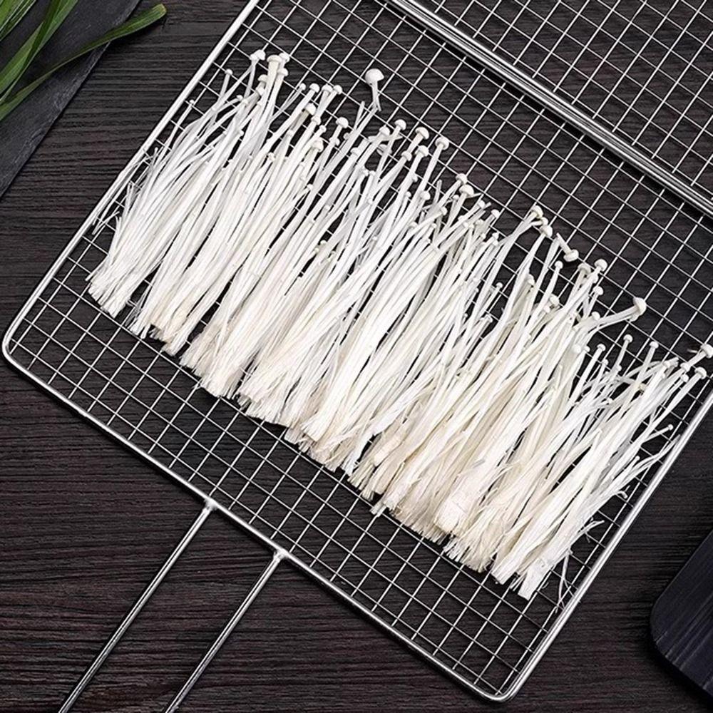 Stainless Steel Fish Grilling Rack Square Double-sided Meat Grilling Rack High Temperature Resistant Thickened Grilled Fish Net