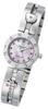 ANNE CLARK Women's Watch Moving Heart & CROSS Natural Pink Shell Dial Natural Diamond Silver Color Includes Simple Bracelet Link Adjustment Tool
