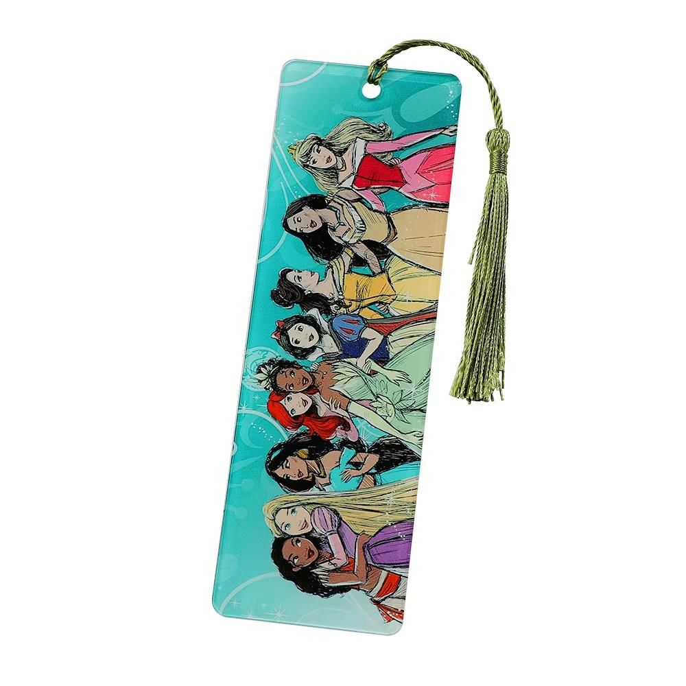 MINISO Acrylic Tassels Cartoon Characters Bookmark Princess Theme Cartoon Reading Bookmark Page Mark Stationery for Students Teachers