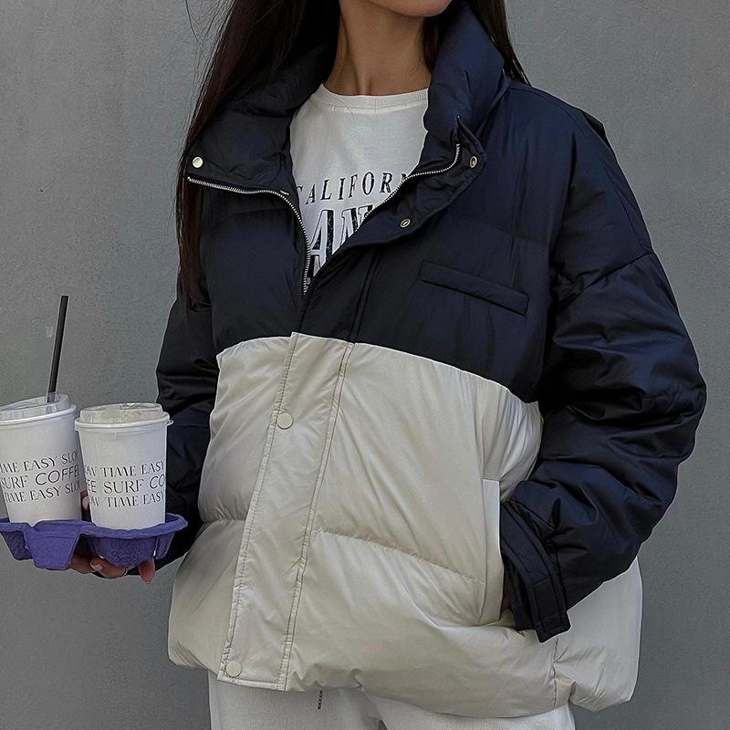 

LJX Y2K модная элегантная свободная женская осенне-зимняя куртка пальто парка тяжелая хлопковая подкладка средней длины модный регулируемый плюшевый меховой воротник с капюшоном M