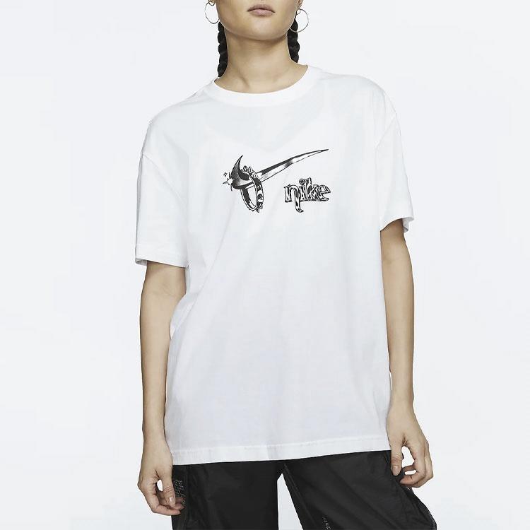 (WMNS) Nike Sportswear Boyfriend fit Casual Short Sleeve White Women's CT8927-100