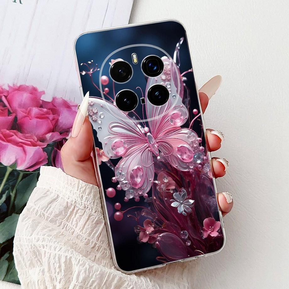 For Honor Magic 7 Pro Phone Case Magic7 Magic 6 Lite 5 Lite Back Cover Girly Fashion Flower Butterfly Paintong Soft TPU Bumper