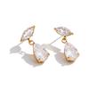 Yhpup Stainless Steel Cubic Zirconia Water Drop Dangle Earrings High Quality Party Gala Daily Wear Dainty Shinny Jewelry Gift