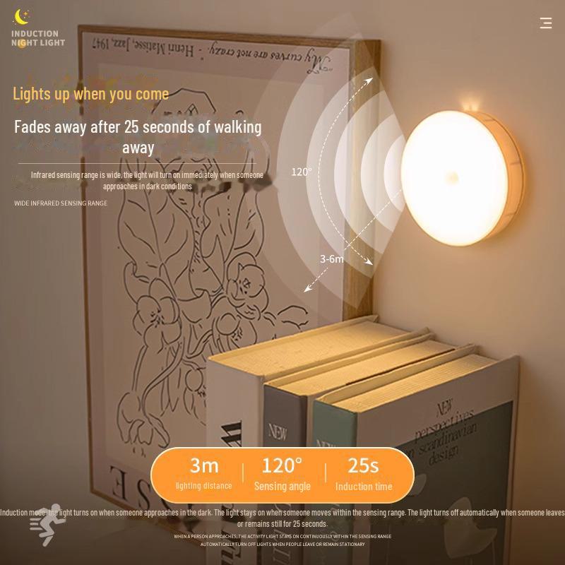 LED Smart Induction Wall Lamp: Eye Protection, Energy-Saving Night Light for Bedroom and Corridor.