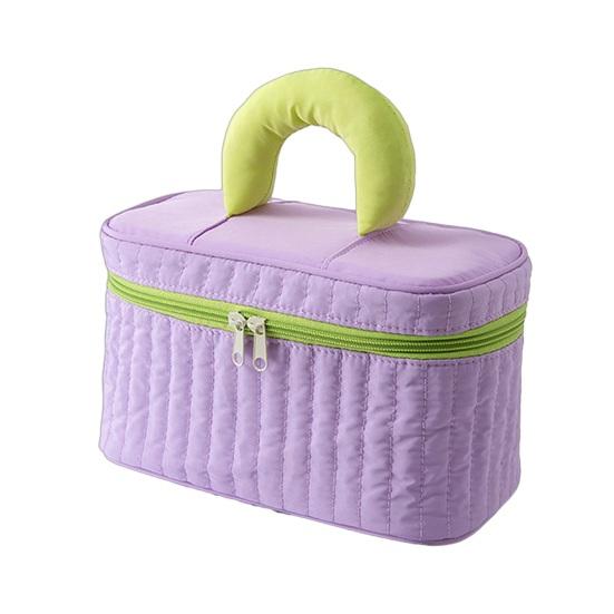 Travel Makeup Case Women Contrasting Color Cosmetic Bag Large Capacity Cosmetic