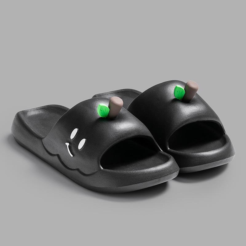 

Cartoon apple slippers summer fashion sandals home use eva soft bottom non-slip slippers cute size 40-41 [size 1-2 smaller shoes]