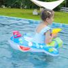 Summer Cartoon Airplane Baby Swim Ring with Handle - Anti-Rollover Design