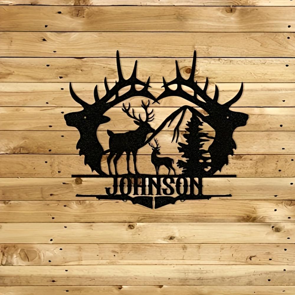 Custom Elk Silhouette Metal Sign Matte Finish Wall Art for Home Garden Decor