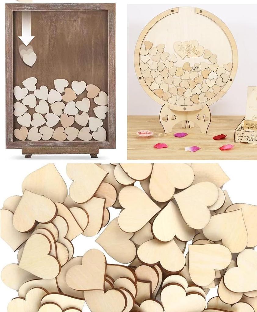 Large Wooden Hearts 10cm for Painting Decoration Compositions 50 PCS
