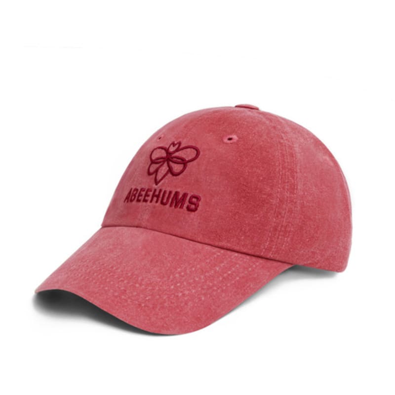 

ABEEHUMS Pigment Washing Logo Ball Cap ABH356-002 RED single type