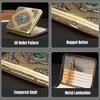 Vintage Metal Cigarette Case Box with Double Sided Spring Clip Open Retro Cigarete Case for Regular Cigarettes Men Gifts