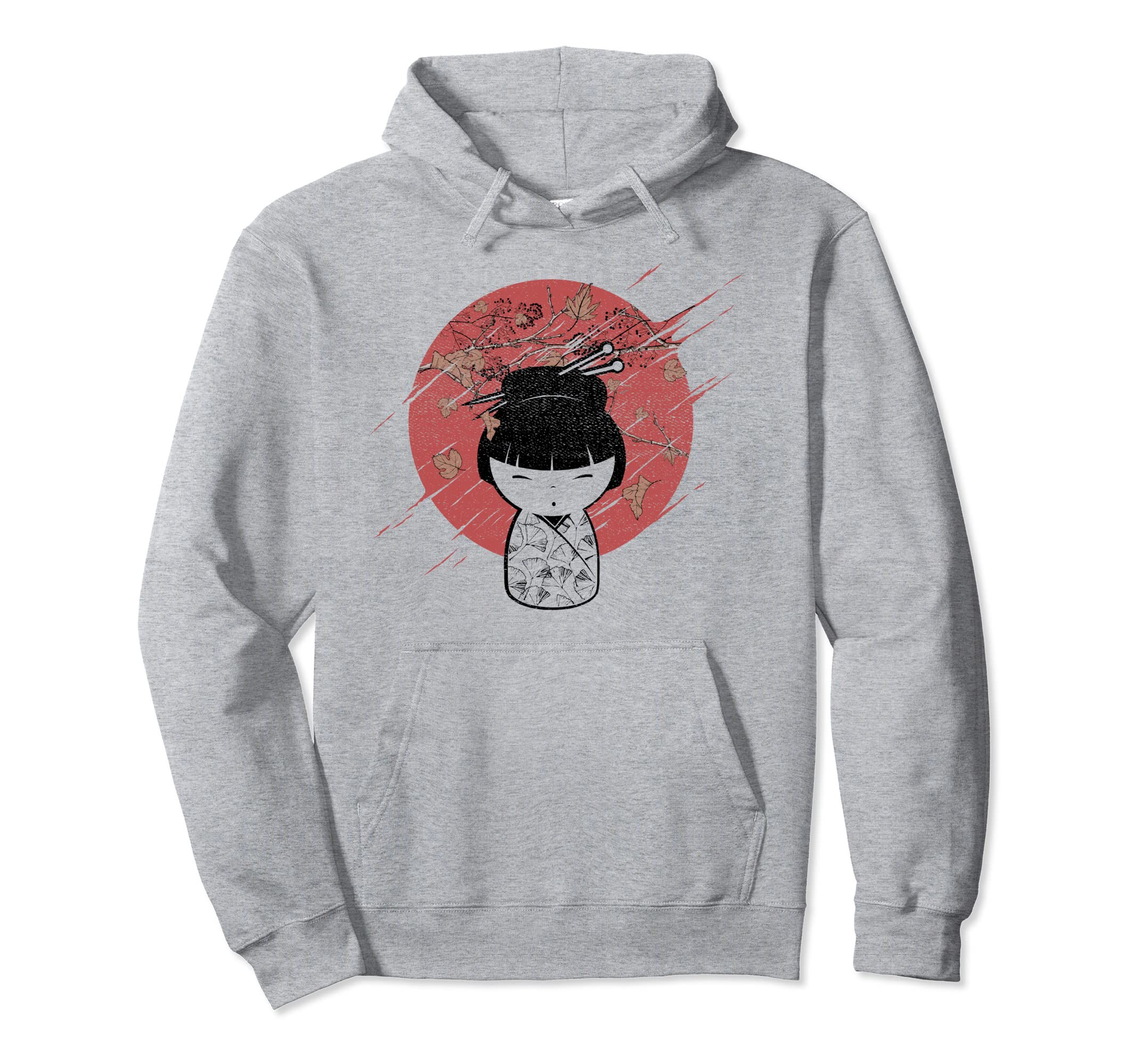 

Kokeshi Doll Party Costume Vintage Kokeshi Doll Hoodie Lover s сірий колір