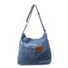 New denim shoulder bag fashionable and versatile simple shoulder bag messenger bag student school bag
