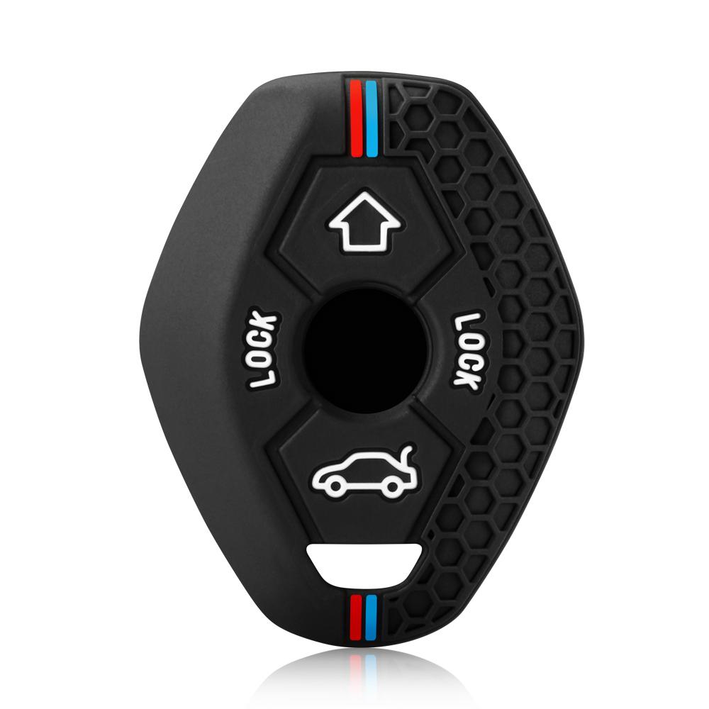 Schlüsseletui für BMW X3 X5 Z3 Z4 3 5 7er E38 E39 E46 E83 1998-2005 Silikon Schlüssel Fernbedienung Etui Hülle Fob Schutz