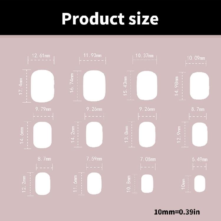 24 Pcs Short Round Acrylic Nail Elegant Full Cover Stick On Nail French Tip Press On Nail Elegant False Nail