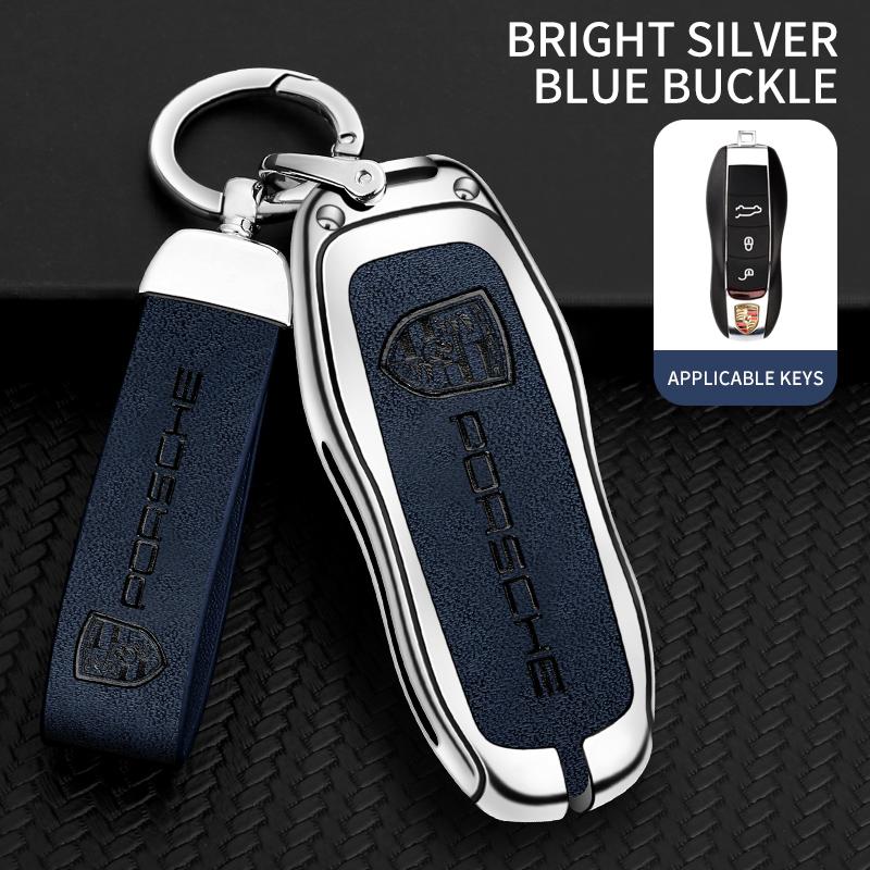 Kryt klíče od auta ze slitiny zinku a kůže, bezklíčová skořepina pro Porsche Panamera Spyder Carrera Macan Boxster Cayman Cayenne 911 970 981
