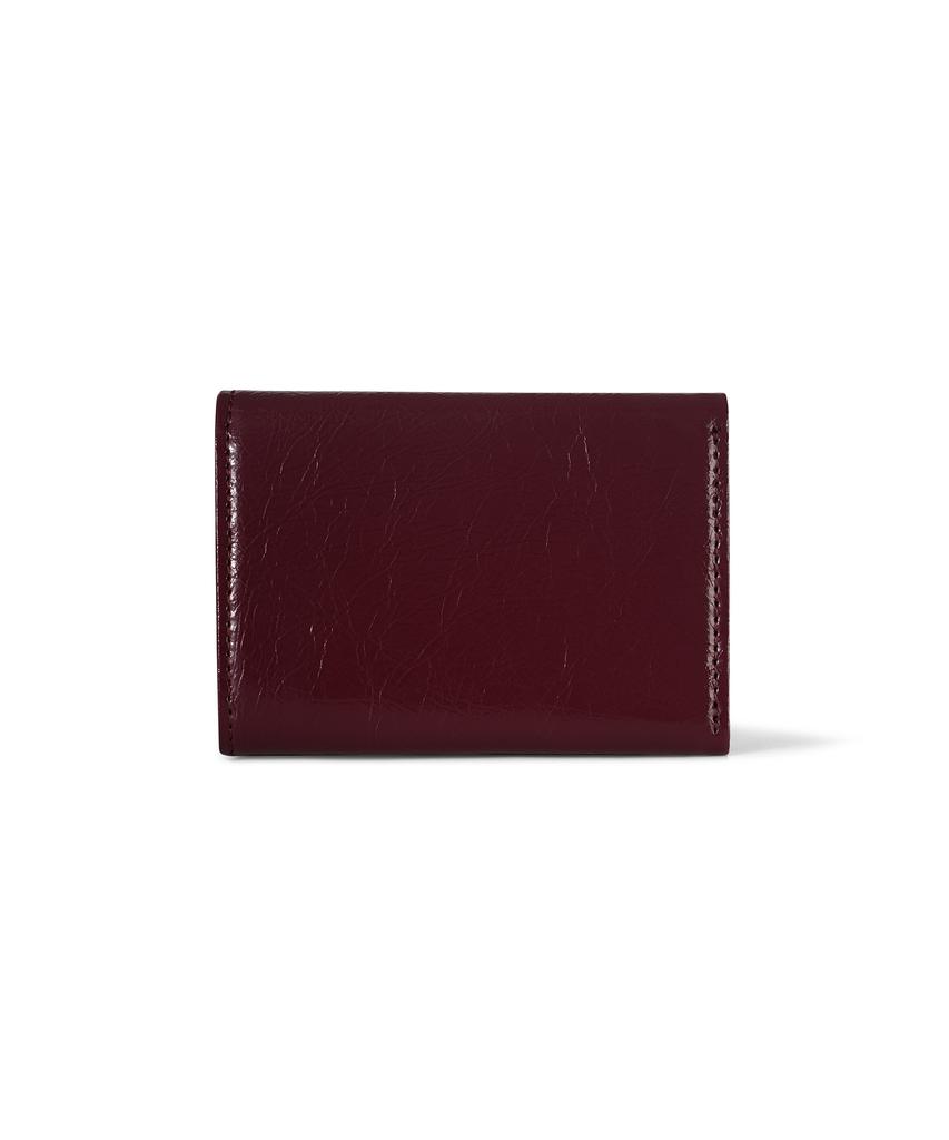 Fennec Crinkle Halfmoon Mini Wallet - Deep Cherry