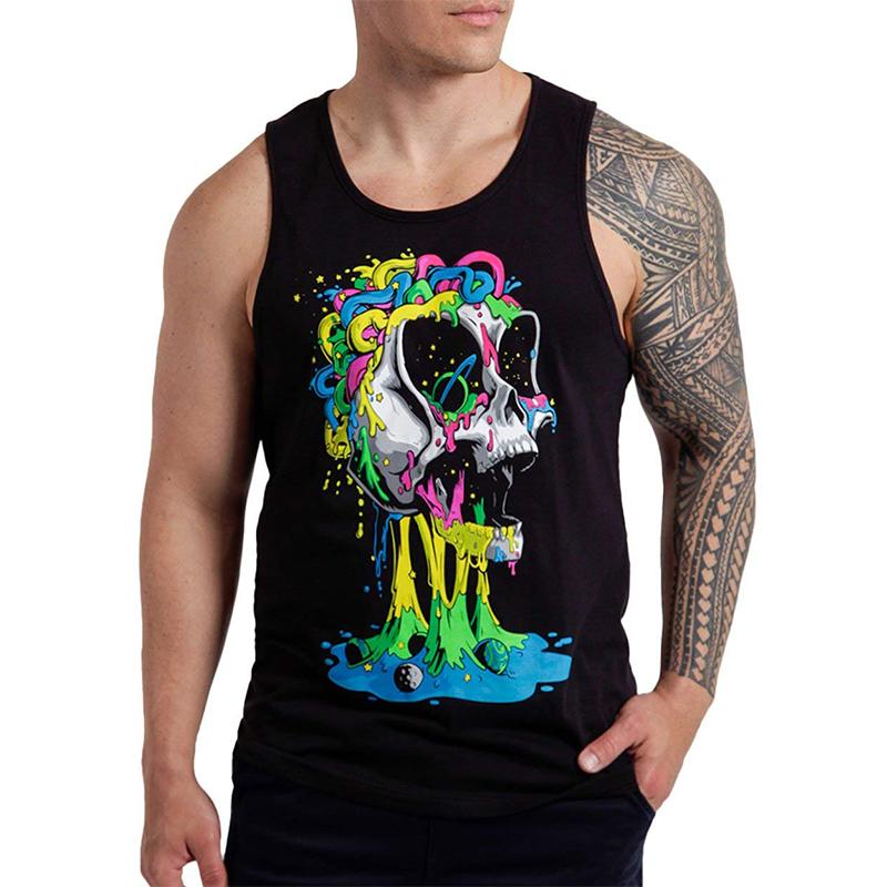3D Graffiti Painting Printed Tank Top Gym Clothing Basketball Vest Quick Drying Sleeveless T-Shirt Tops