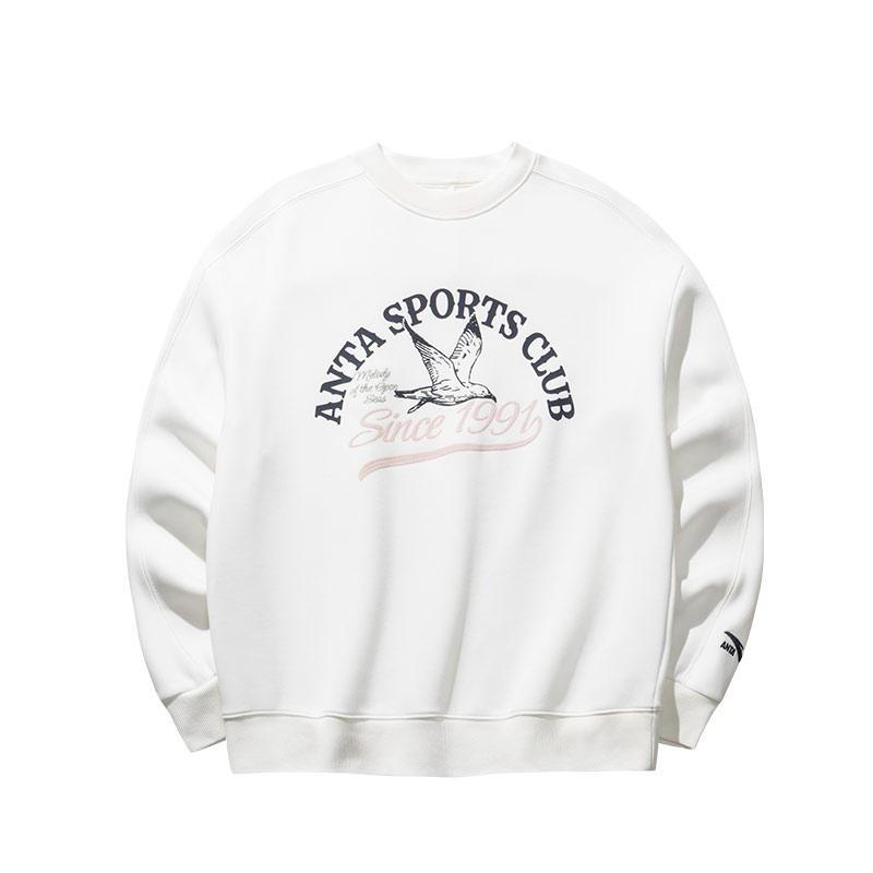 

Anta Comfortable Breathable Loose Sweatshirt Women tops Warm-Jade-White 162518703S-1 L