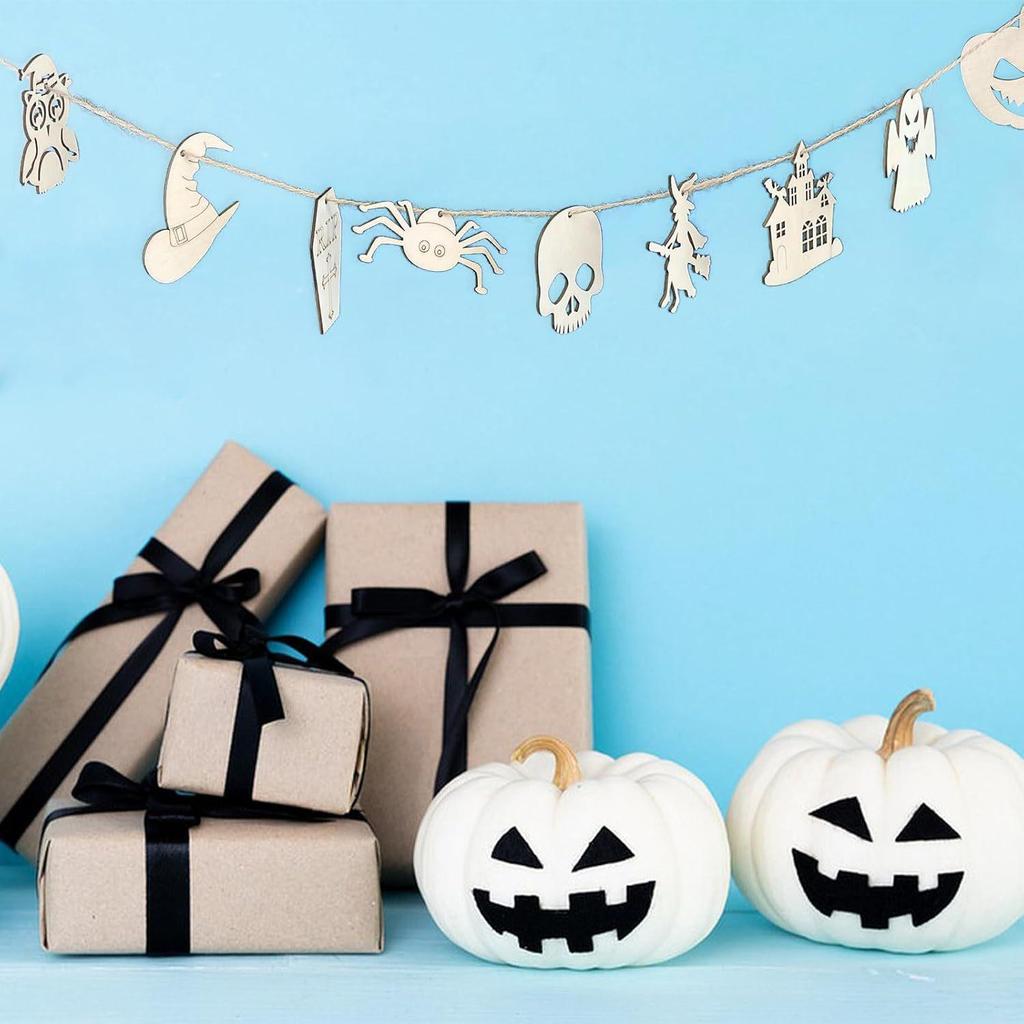 Cross-border Halloween Ghost and Witch DIY Wood Chips for Creative Kids Crafts