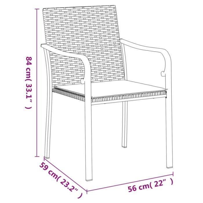VidaXL Ensemble à manger de jardin 9 pcs coussins résine tressée acier 3186952