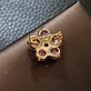 New Shining Crystal Small Flower Brooch Collar Pin Pink Color