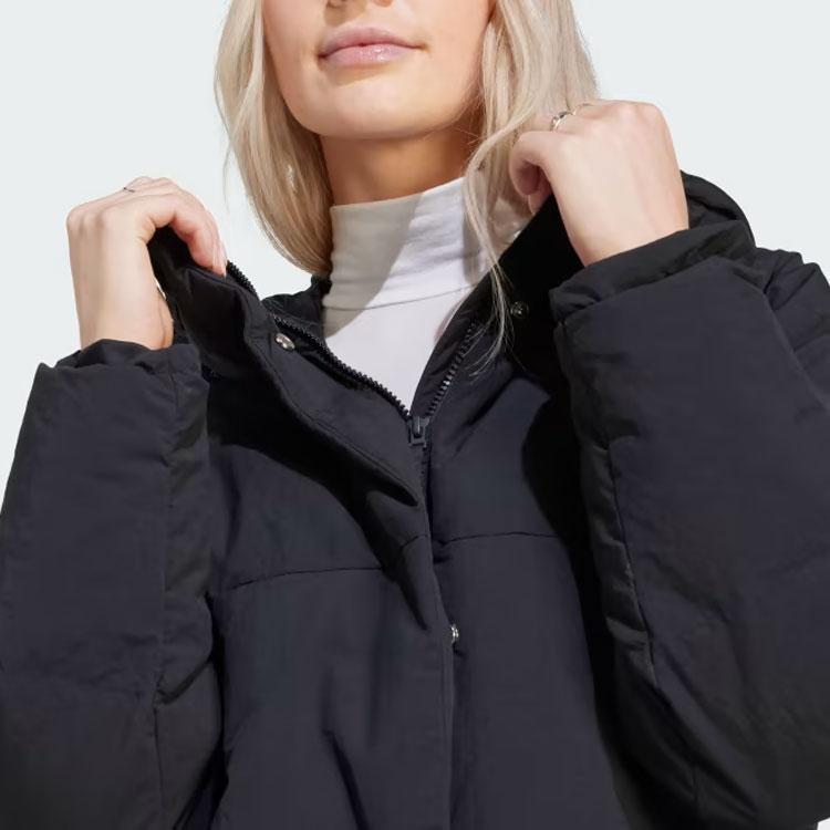 adidas 530 Plain Long Sleeve Hooded Down Jacket Women Jacket Black IK3159