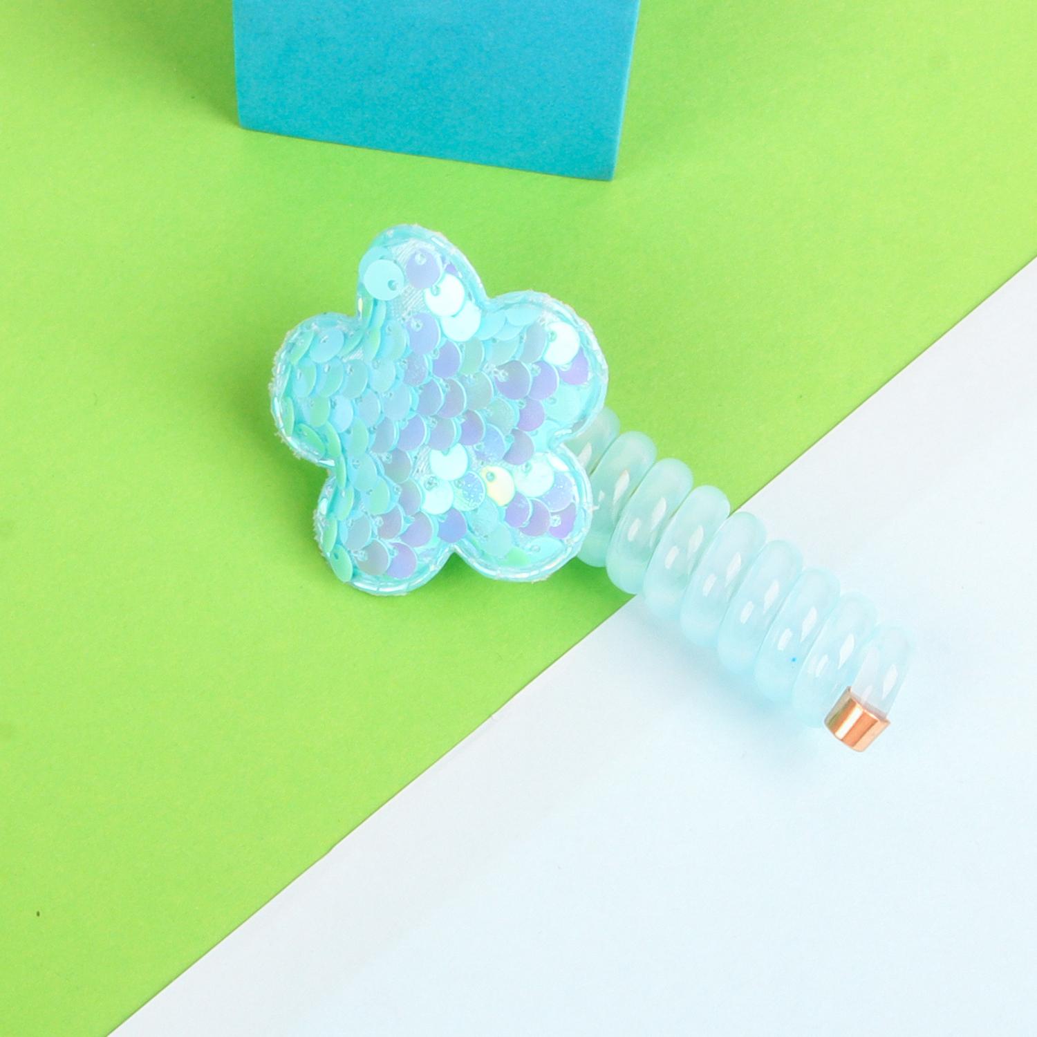 

Новая эластичная резинка для волос с пайетками в виде цветка, милая, эластичная, блестящая, со звездочками, для детей, аксессуары для волос