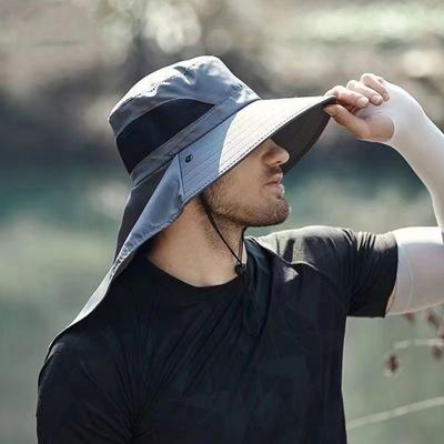 Cappello da sole unisex con copertura frontale per il viso Protezione per il collo e il viso Maglia cava Antivento Cinghia fissa Anti-UV Protezione solare pieghevole Traspirante Giardinaggio