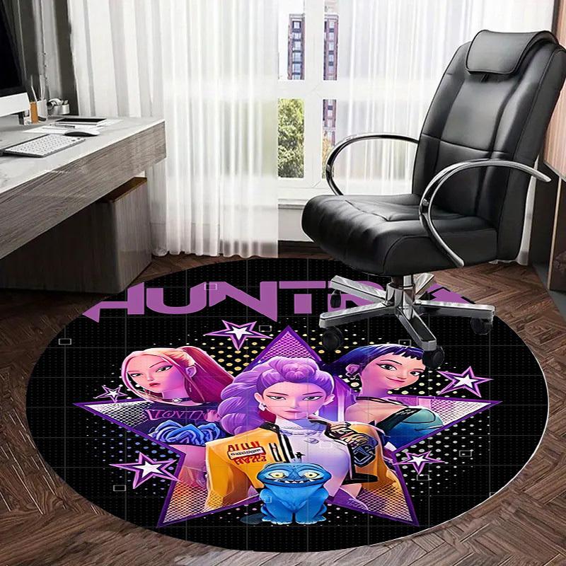 1pz HUNTRIX Tappeto Rotondo Stelle Moda Cyberpunk, Realizzato in Poliestere, Perfetto per Decorare Sedie da Ufficio, Soggiorni, Tappeto Decorativo Vivace