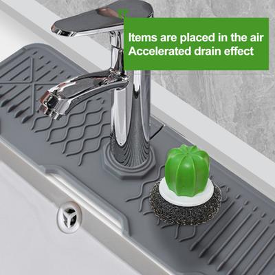 Faucet Splash Pad Foldable Splash-resistant Slope Easy Drainage Prevent Spill Splash Guard Kitchen Bathroom Faucet Drip Catcher Tray Faucet Drain Pad