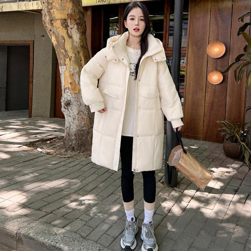 Autumn and Winter New Down Cotton Jacket Women's Mid-length 2025 New Winter Loose Slimming Fashion Hooded Thickened Korean