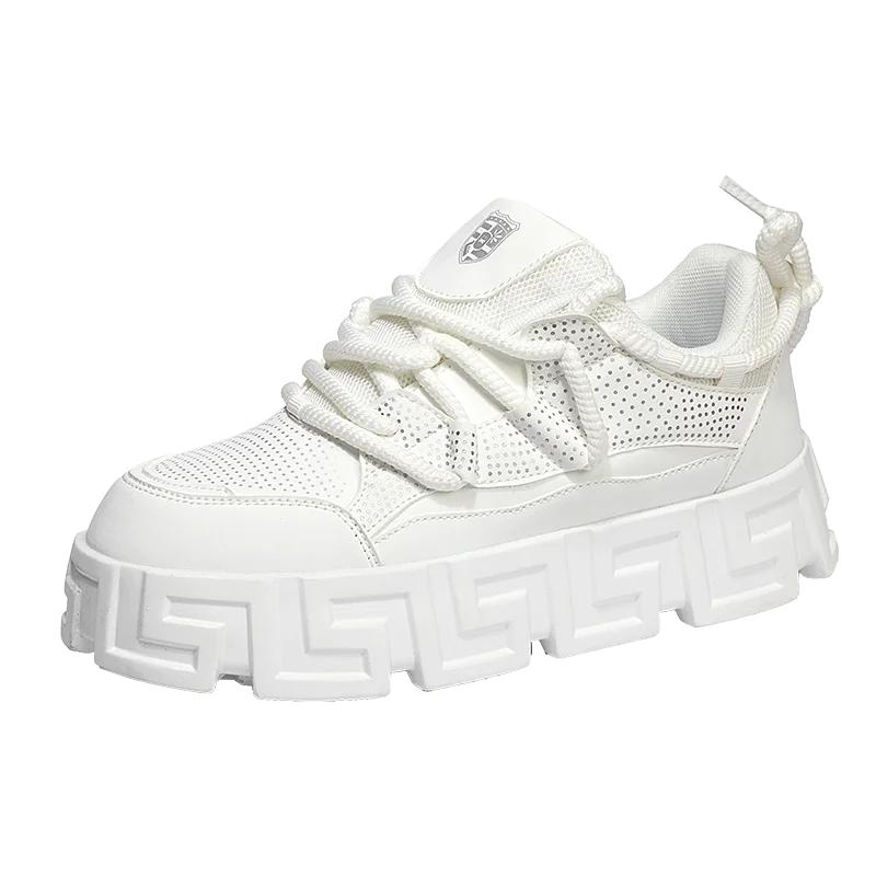 2025Mens Fashion Luxury Casual Sneakers Comfortable Thick-soled Shoes Designer Height Increasing Fashion Breathable Sports Shoes
