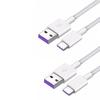 Cables & Adapters 5A Usb Type C Super Charger Cable For Huawei P30 / Pro P20 Mate20 2Pcs White