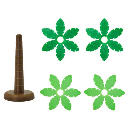 4Pcs Coconut Tree Shaped Coasters Set with Flowerpot Stand Creative DIY Coasters Heat-Resistant Plastic Drink Mat for Home Bar Decor