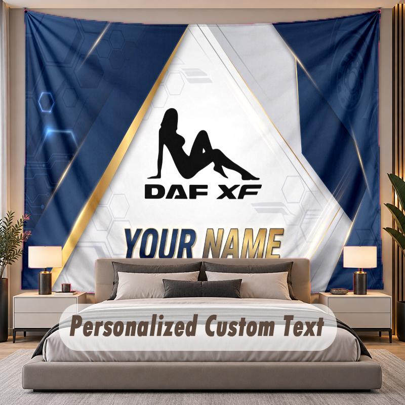 Custom Name Text Tapestry DAF Personalized Polyester Wall Tapestry For Bedroom And Room
