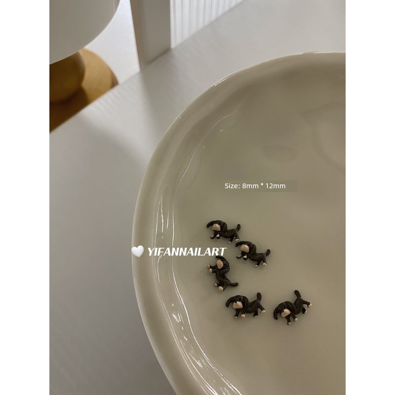 

Yifannail [PET Series] Lovely Pink Series Simulated Snakes Peel Apple Sausage Dog Nail Sticker J244 R76. [Puppies. 5]]