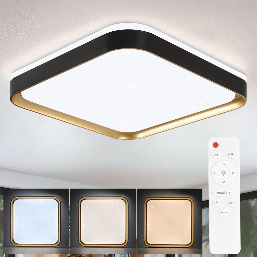 Buy Modern Simple LED Ceiling Light White Gold Bright Adjustable Square ...