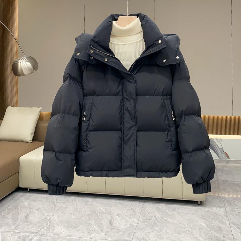 Women's Korean Winter Parkas - Casual Loose Down Coat, Oversize Hooded Warm Soft Cotton Puffer Snow Wear Jackets