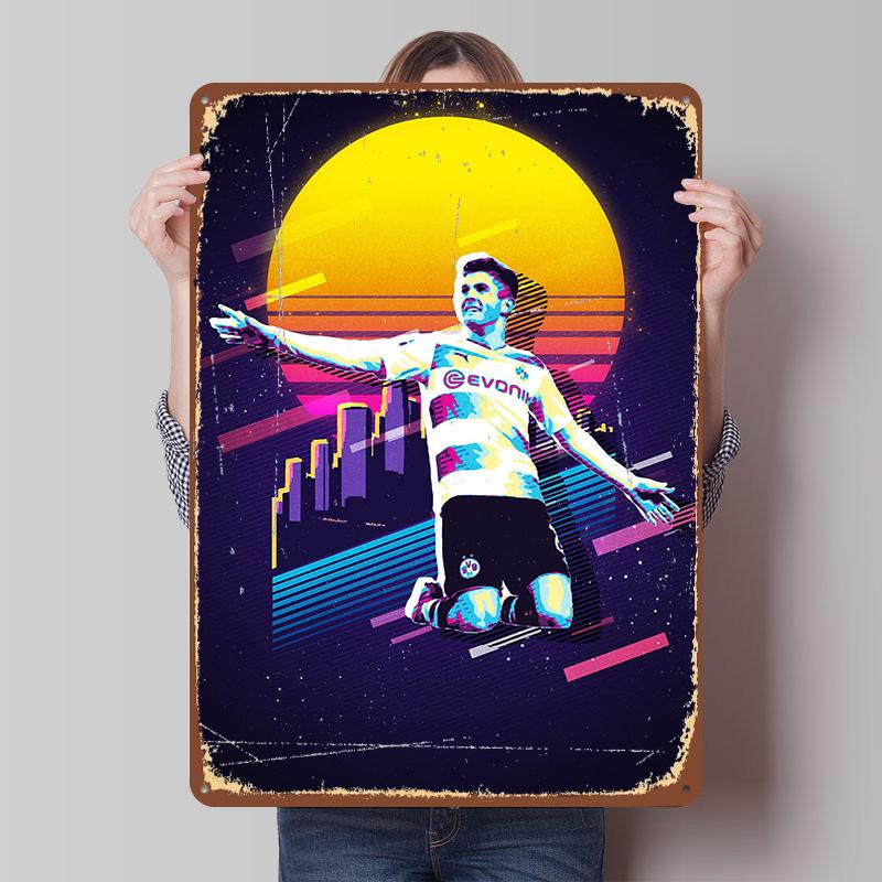 

Soccer Player of All Time Metal Poster Customized Wall Art Retro Vintage Tinplate Signs for Man Cave Office Decoration Room Home 7.9x11.8In(20x30cm)