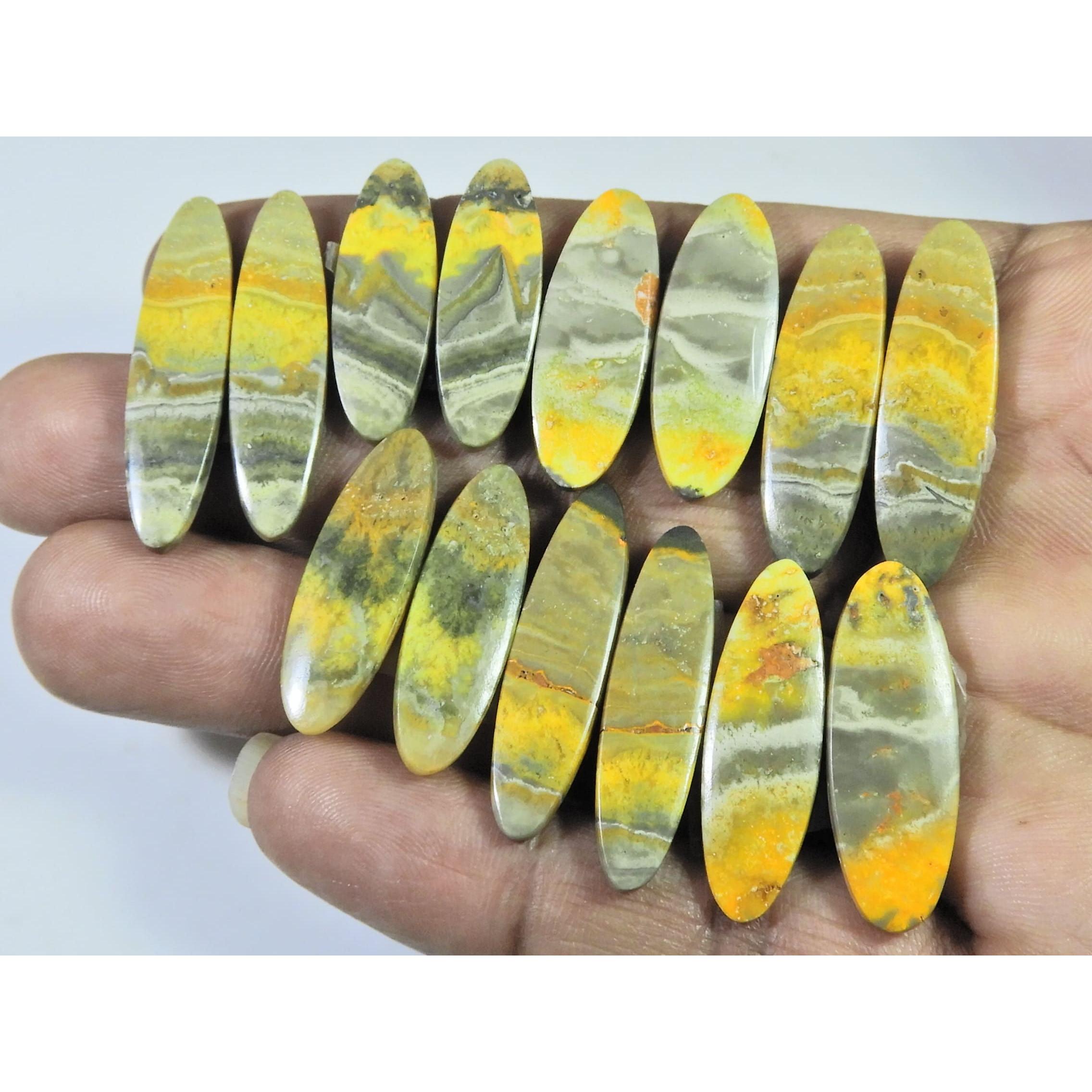 

26-32 ММ Натуральный Яшма Шмель Пара Овальный Кабошон Драгоценный камень Лот из 7 пар C-746