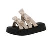 Beach slippers feel versatile sandals 2025 summer shit seaside stepping on bow wind thick-soled slippers