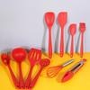 10/11Pcs Silicone Cooking Utensils Set Heat Resistant Turner Spatula Spoon Shovel Oil Brush BBQ Clip Kitchen Utensils Cookware