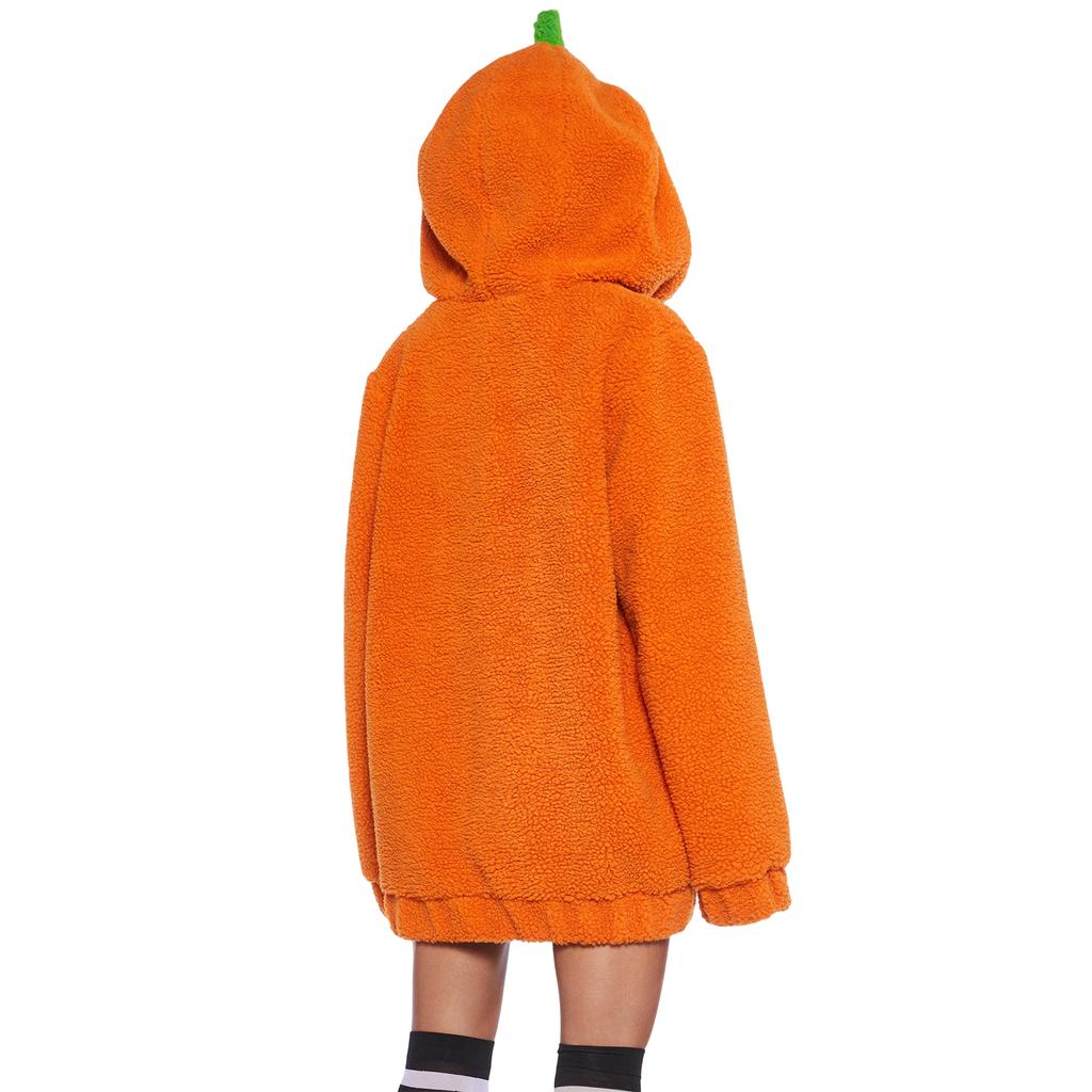 Women's Fashion Casual Halloween Pumpkin/ Face Print Flannel Long-Sleeve Zip-Up Hoodie