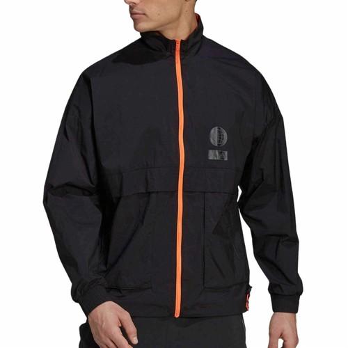 adidas Casual Sports Windproof Workwear Stand Collar Jacket Men’s Black