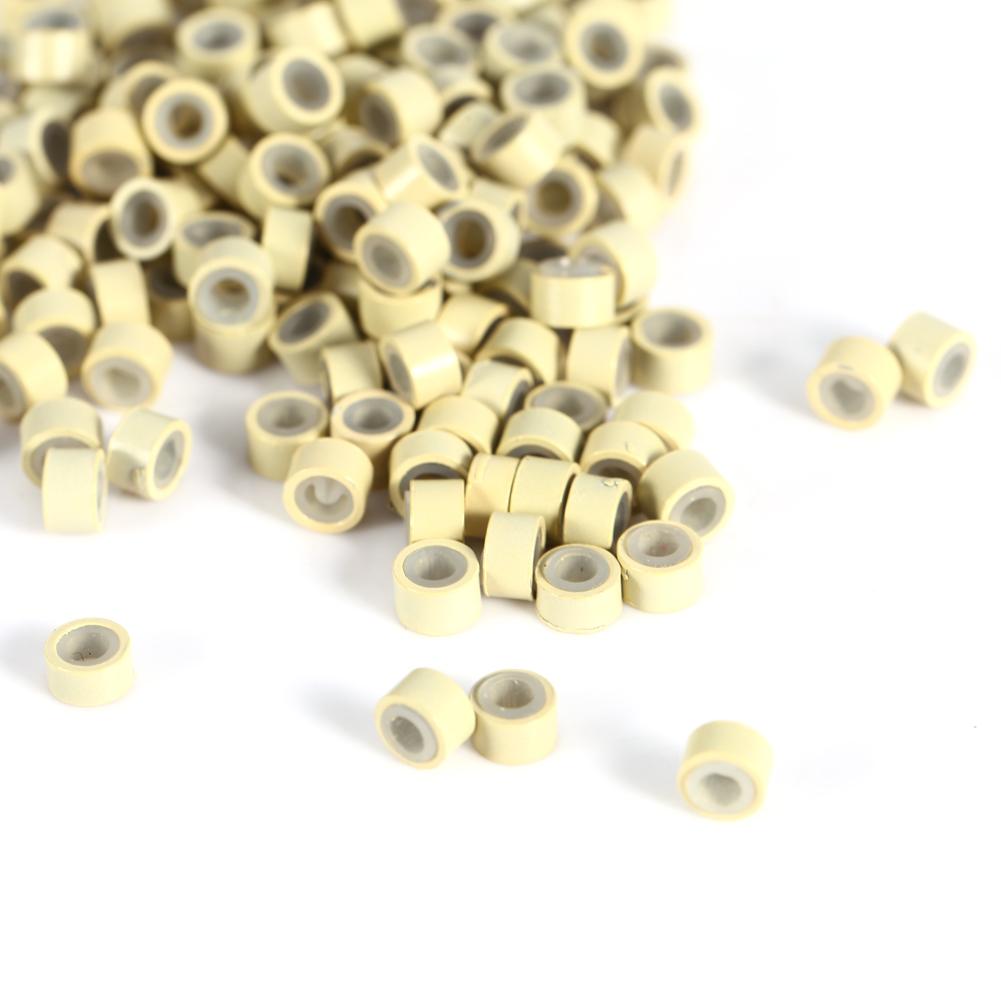 

200 500 1000 2000PCS 3X5mm Silicone Lined Hair Extension Link Rings Beads Loops Tools 12 Types