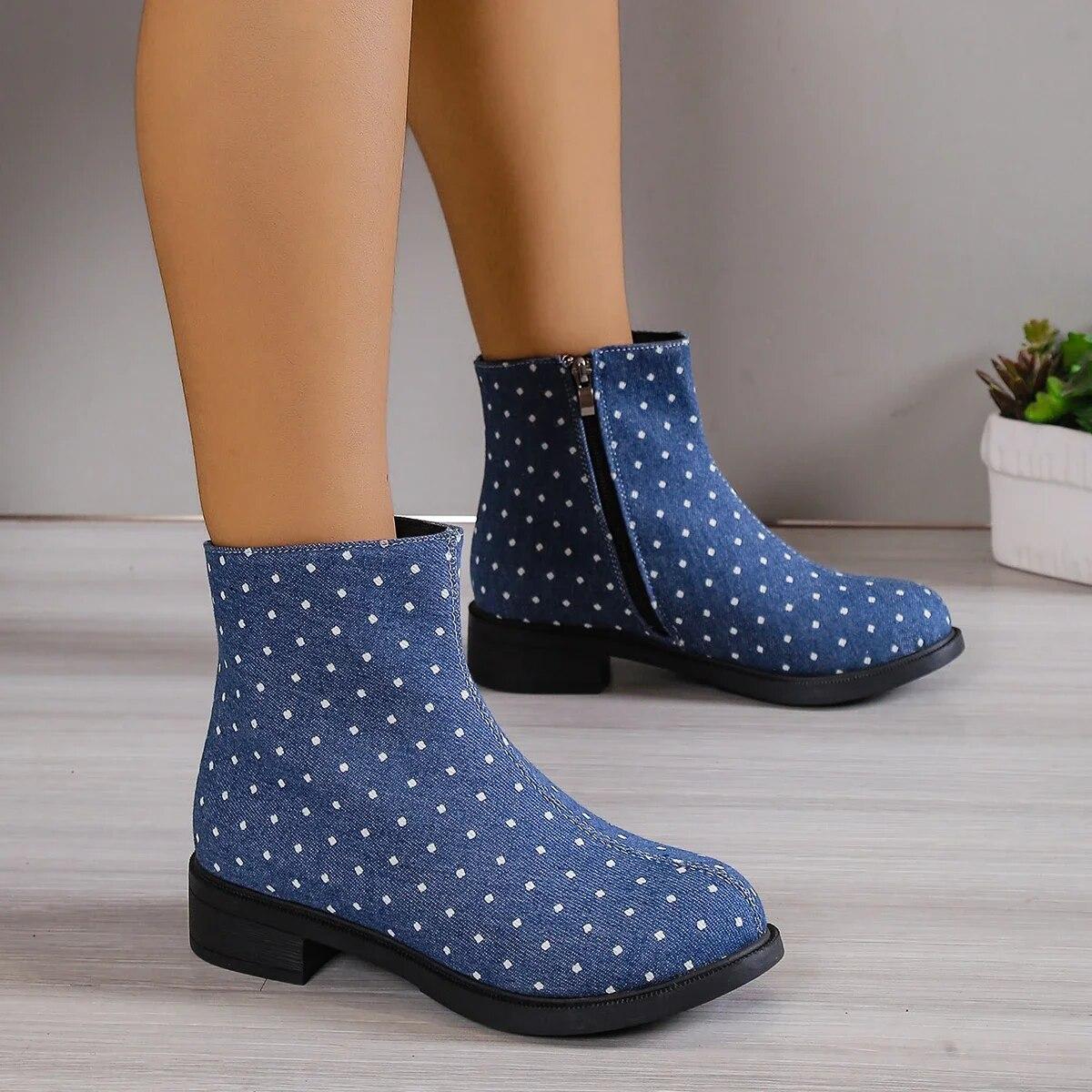 

Новые модные женские ботильоны, зимние однотонные женские туфли на молнии, современные ботинки на квадратном среднем каблуке с круглым носком